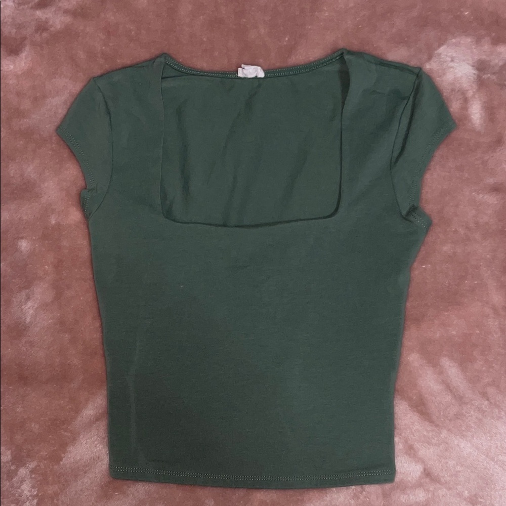 Garage Dark Green Short Sleeve Top